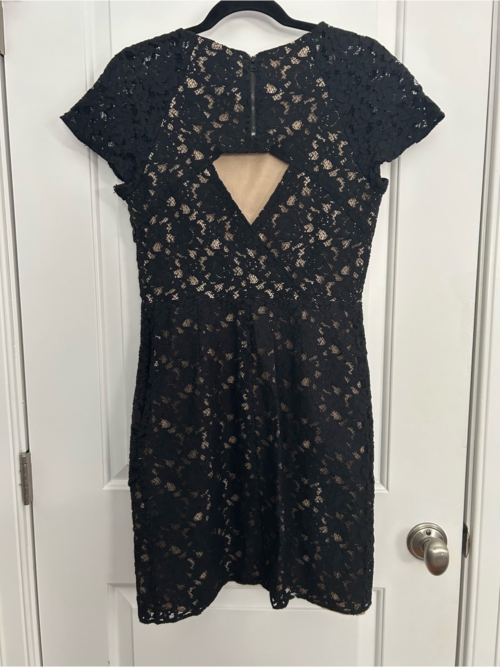 Sea New York Lace Cut Out Lace Black Nude Sheath Dress - Picture 4 of 5